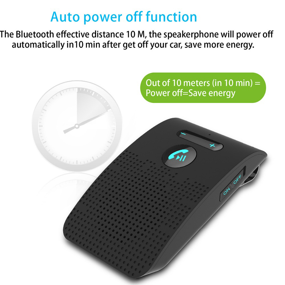Kit de manos libres Sp09 para teléfono con Bluetooth, altavoz inalámbrico con Bluetooth, Kit de Mp3 multipunto para coche con Clip para visera solar