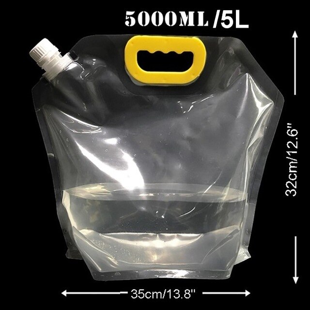 1.5/2.5/5l genanvendelige sammenklappelige fleksible vandflaskeposer drikkevareopbevaring camping vandring vandflaske bærbare drikkeflasker: 5l