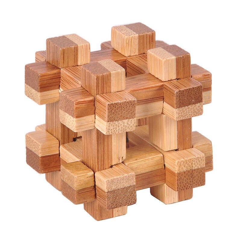 Holz 3D IQ Puzzle Kongming Schlösser Luban Lock Gehirn Teaser Logic Puzzle Cube Pädagogisches IQ Spiel Spielzeug für Erwachsene Kinder jugendliche: 10