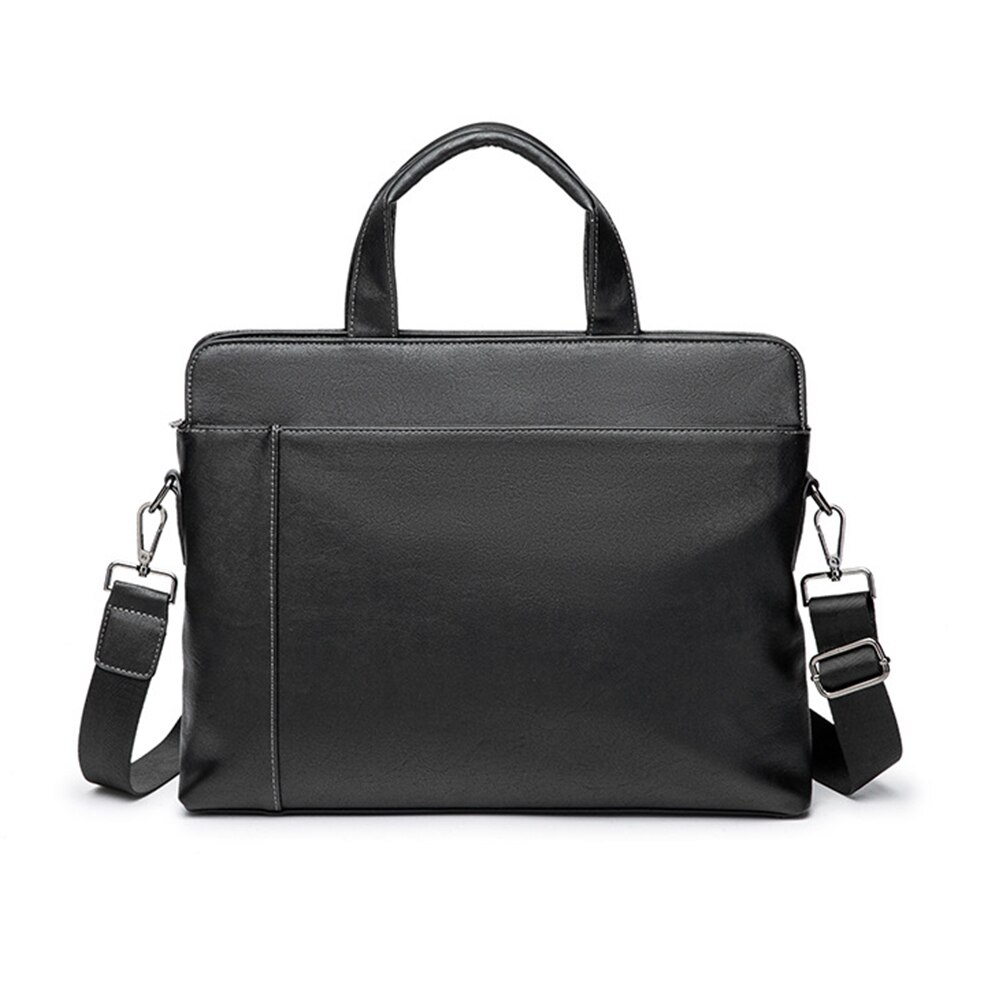 Mannen Zwart Lederen Aktentas Handtas 14 Laptop Messenger Bags Mannelijke Schouder Crossbody Tas Mannen Grote Reistassen XA602C: Default Title