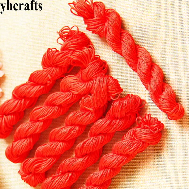 1 rollo (25 metros)/lote, 1mm pulsera roja cuerda tejida manualidad material guardería manualidades Juguetes diy manualidades jardín de infancia diy