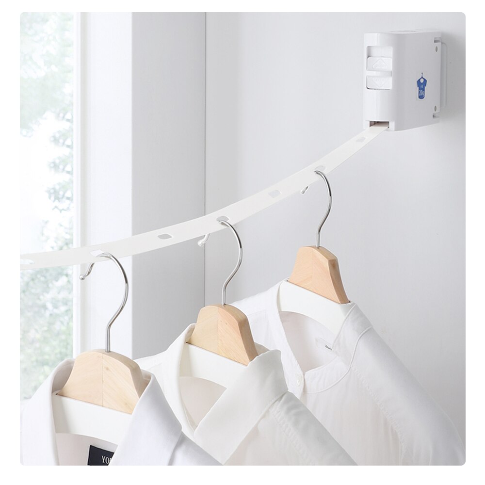 Retractable Washing Line Clothesline With Hanger Hole Multifunction Rotatable Rope Drying Rack Balcony Clothes Line Indoor 1pc
