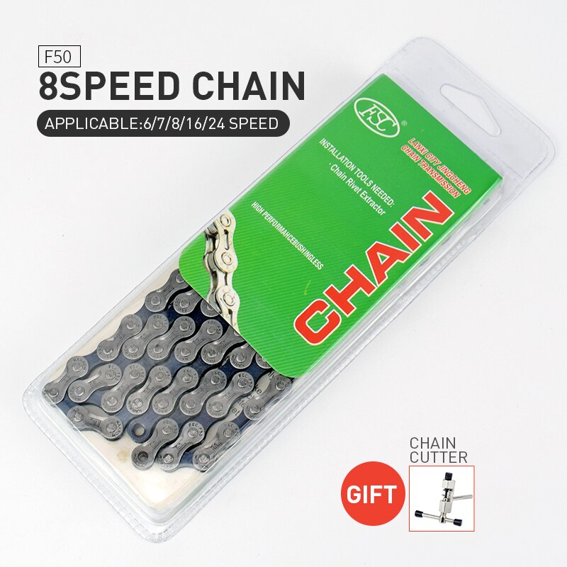 Fsc 6/7/8/9/10/11 speed fietsketting 116 schakels ultralichte carbonstalen mtb mountainbike ketting holle fietsketting: 8s zilver  f50