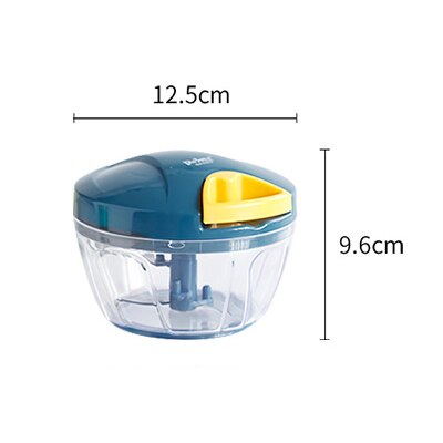 Manuel grøntsagsskærer køkken kødkværn mixer hjemme vridemaskine blender foodprocessor køkkenmaskine køkkenværktøj  e5 jrj: Mørkeblå trompet