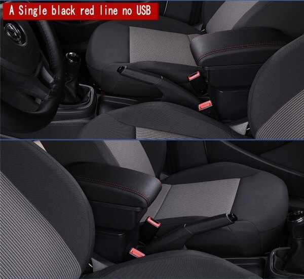 Für Chevrolet Funken III armlehne Kasten Universal- Wagen center konsole änderung zubehör doppel angehoben mit USB: A-Schwarz rot Linie