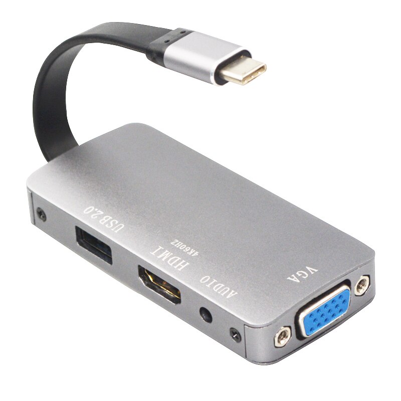 Usb C Type C To Hdmi Vga 3.5Mm o Adapter 3 In 1 Usb 3.1 Usb-C Converter Cable For Laptop Google