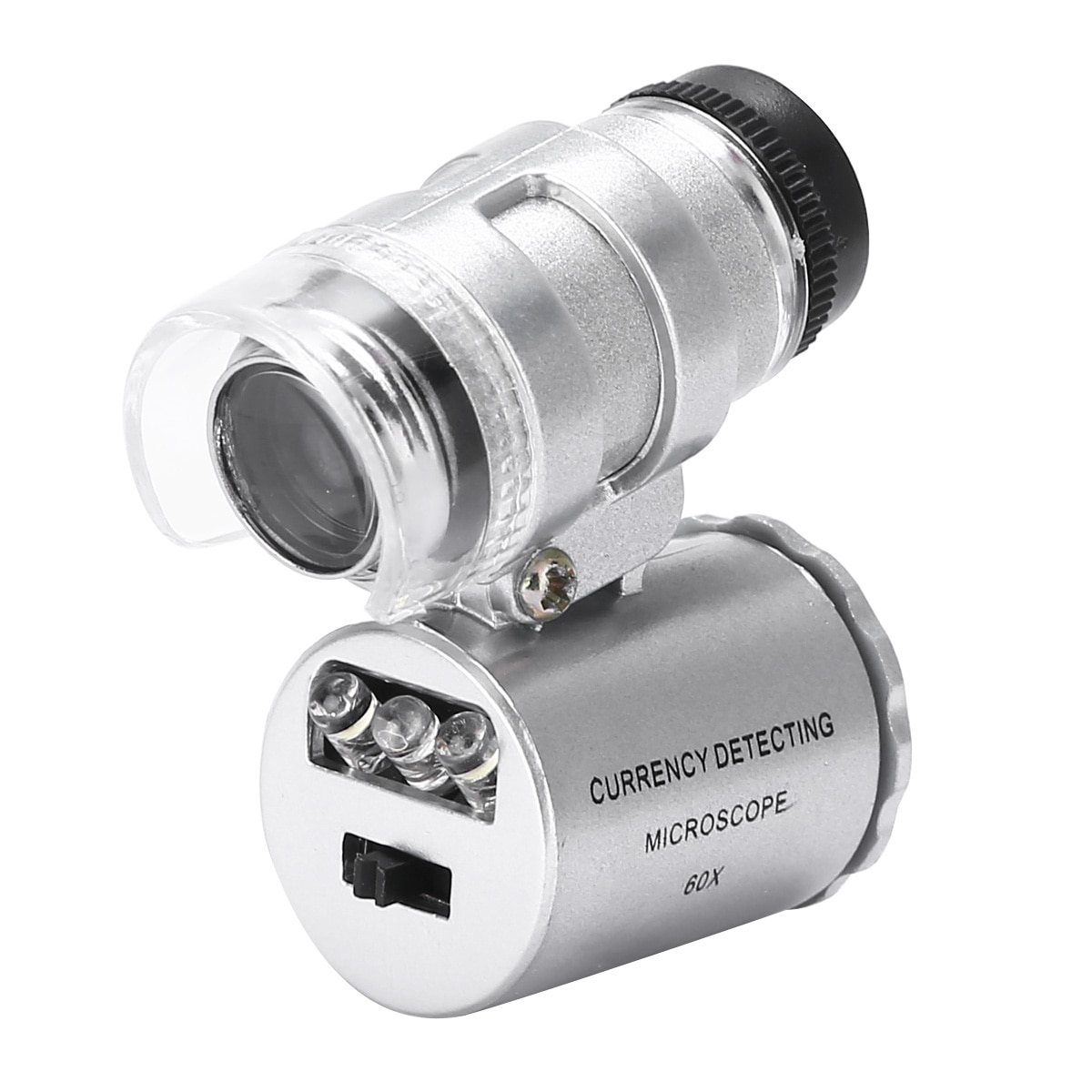 Pocket Microscope Magnifier LED UV Jewellery Glass 60x Magnifier Jeweller Loupe Printing Industry With LED White Light