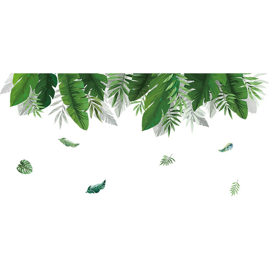 Tropisk regnskov plante væg klistermærke grøn banan bambus blad inkjet væg klistermærker hjem børnerum indvendige væg klistermærker: Default Title