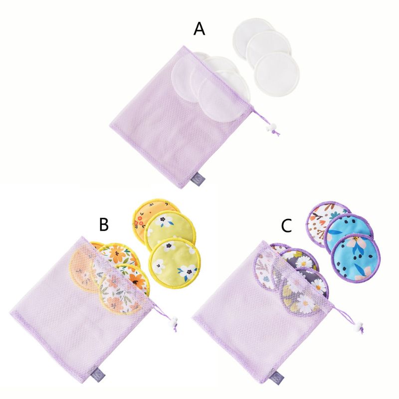 . Bamboo Nursing Pads with Laundry Bag Washable Feeding Pad Reusable Breast Pads