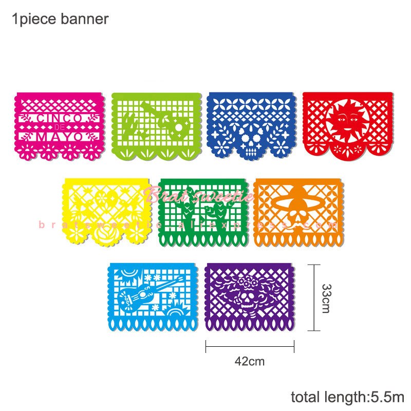 Guirlande bandérole de fête mexicaine | Décorations de mariage pour fête sur le thème du mexique de la journée des morts, fournitures de fête de Mayo: cinco banner
