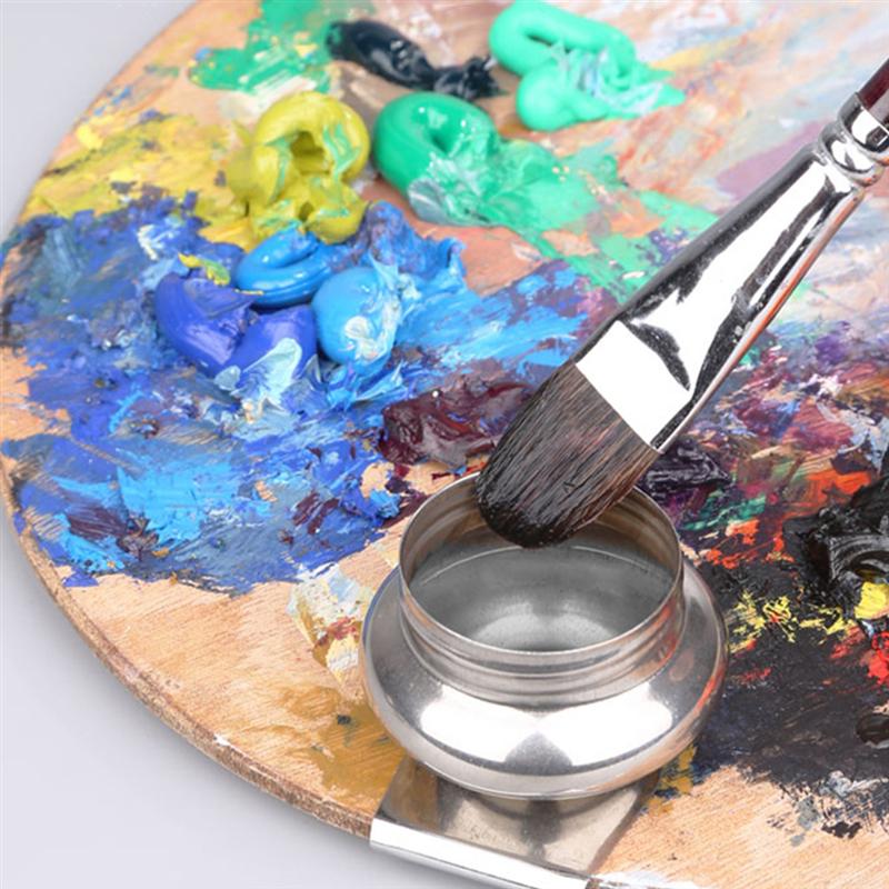 Rvs Schilderij Borstel Wassen Pot Kleur Mengen Pen Wassen Pot Met Deksel Olieverf Verven Pen Wassen Pot