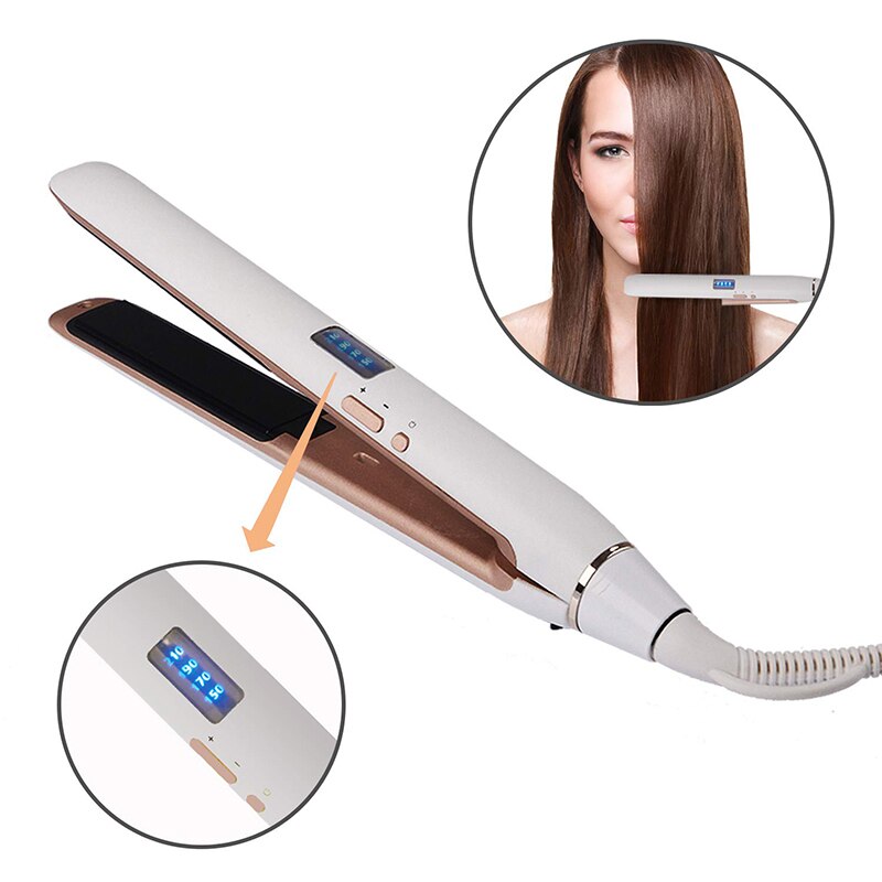 2 In 1 Hair Straightener And Curler Mini Plate Straightening Flat Iron Spiral Wave Hair Curling Fast Heating Ceramic Hair Styler