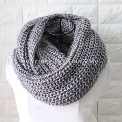 Bufanda negra de cuello redondo para hombre, bufanda tejida para Invierno para mujer, bufandas de invierno para hombre, bufandas infinitas rojas para hombre