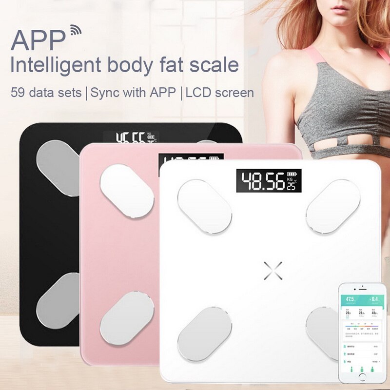 Digital Body Fat Scales Bathroom Weight Scales Floor Bluetooth Electronic Mini Smart Composition Scales with APP