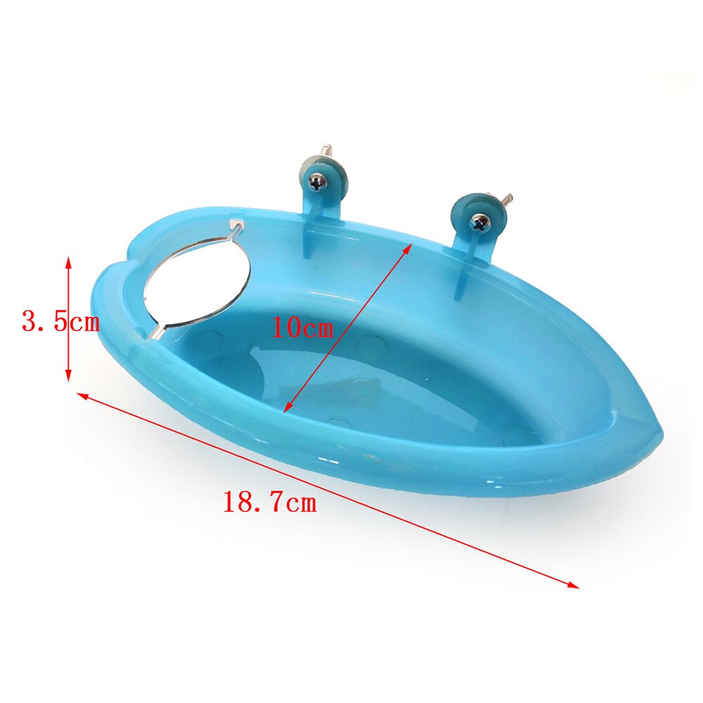 Small Pet Parrot Hamster Care Supplies Small Bath Tub with Mirror Stand Bird Baths for Outdoors Garden