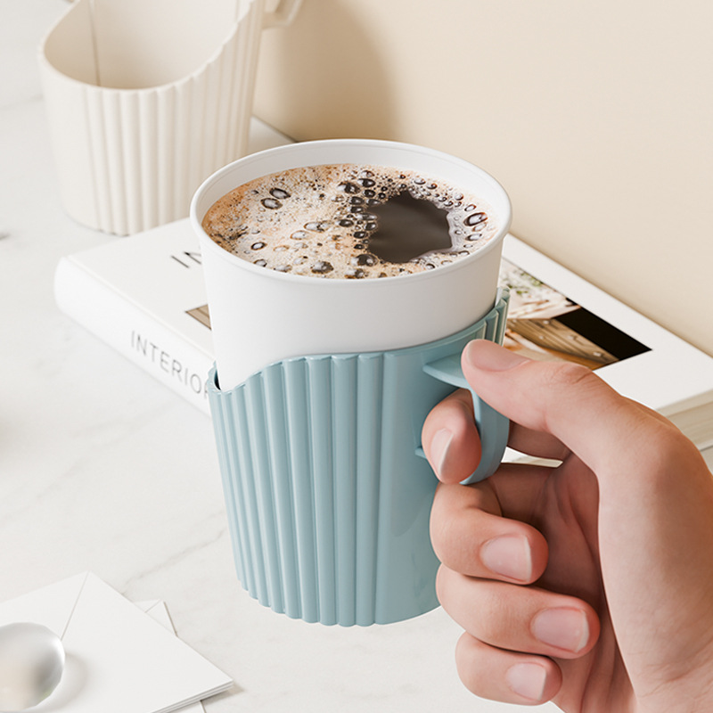Portavasos de papel desechable, funda para taza de café expreso, antiescaldado, multifuncional, multiusos, para oficina y hogar, 6 uds.