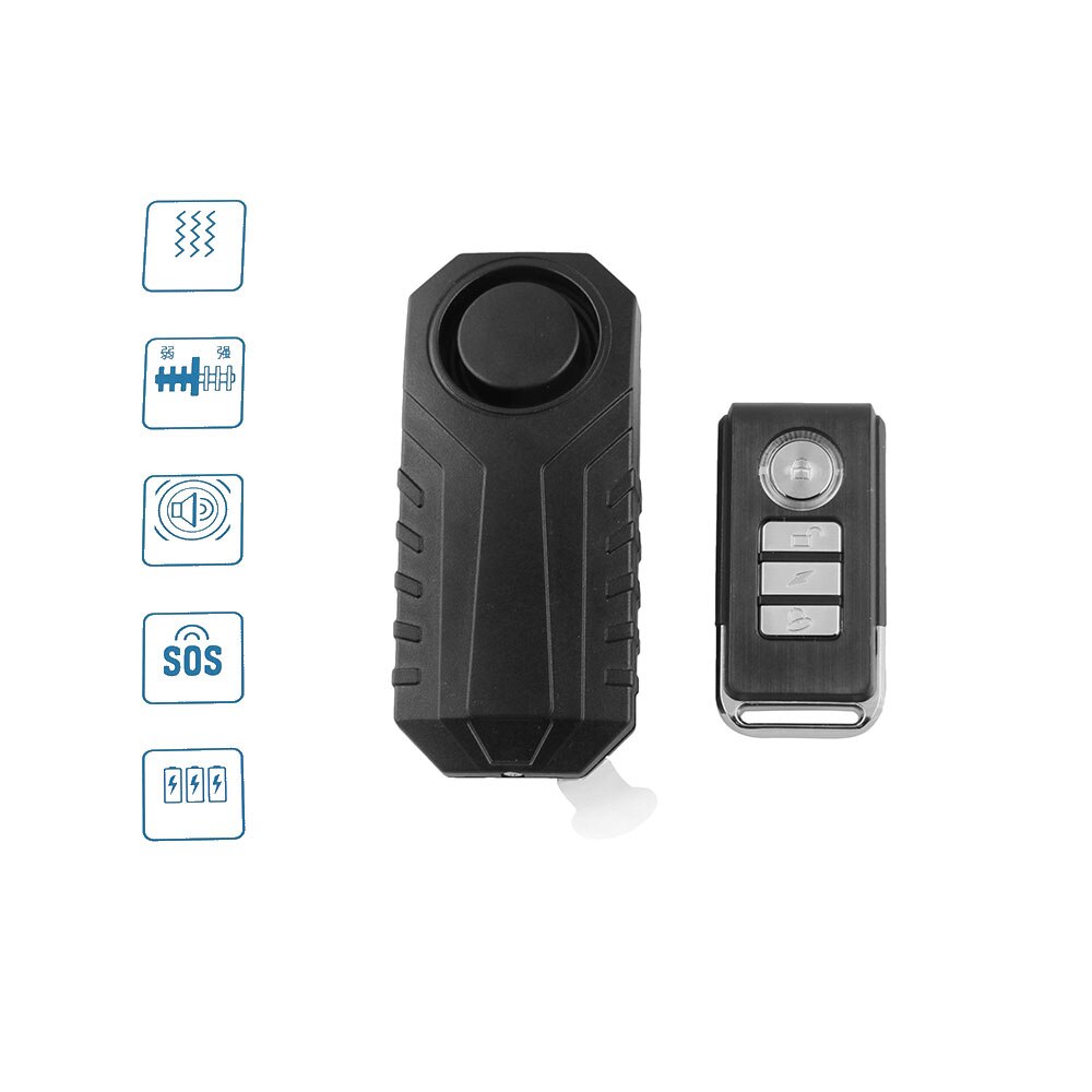IP55 Bicycles113DB PC Alarm 3 Gears Adjustable Remote Control Electric Motors Induction Vibrations SOS Vehicle Search Function