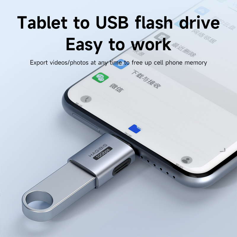 Hagibis USB to Type C OTG Adapter 10Gbps High-Speed Data Transfer USB C Male to A Female For Macbook Pro iPhone 16 iPad Tablet