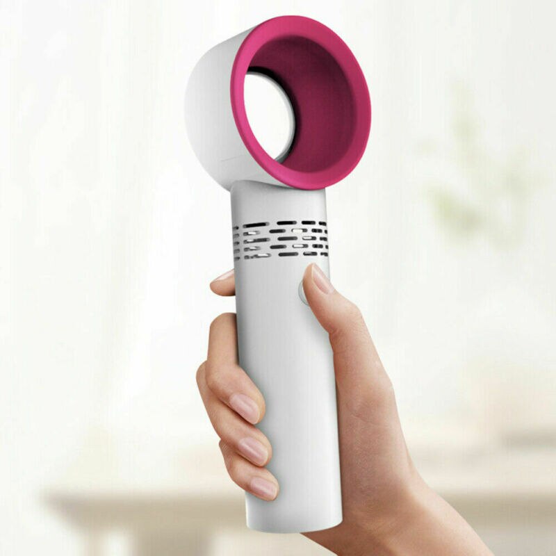Minivifteventilator håndholdt vifte uten blader luftkjøler usb oppladbar med ledet-lysskjerm bærbar kjølevifte til utendørs