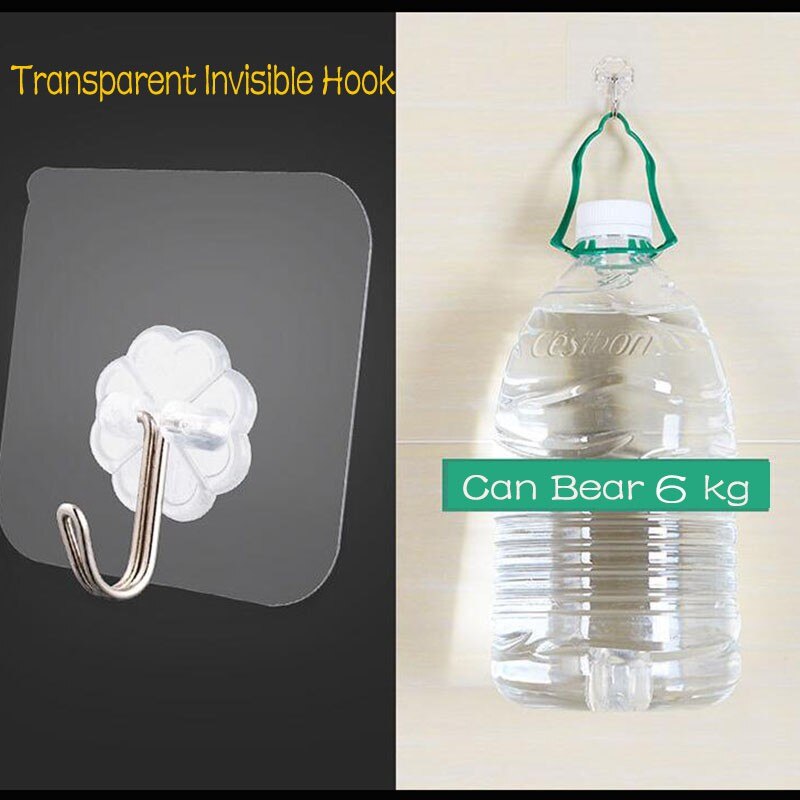 Crochets muraux de plafond, 8 pièces, accessoires ménagers, ventouse transparente, salle de bain, cuisine, multi-usage