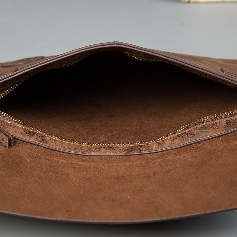 MICKY KEN Briefcase - Vintage PU Leather Laptop Bag - 35x27x4cm - Soft Handle - Business Messenger Bag