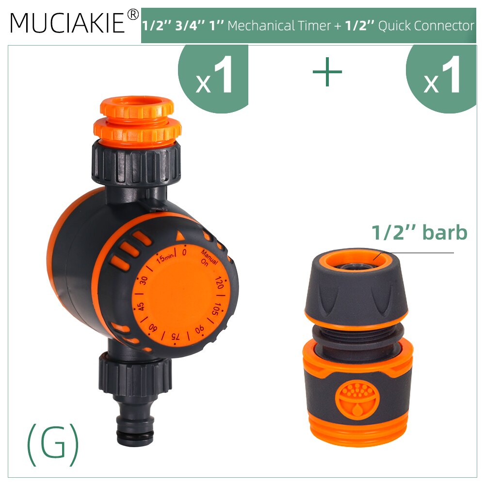 Garden Mechanical Watering Timer Drip Irrigation System 120minutes Manual Controller Home Potted Plants Greenhouse Sprinkling: G