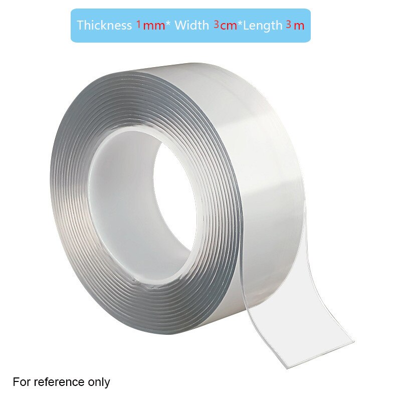1/3/5 m Double Sided Tape Nano Reusable Transparent Super Strong Waterproof Self Adhesive Two Face Glue Stickers Plaster: 3Mx3cmx1mm