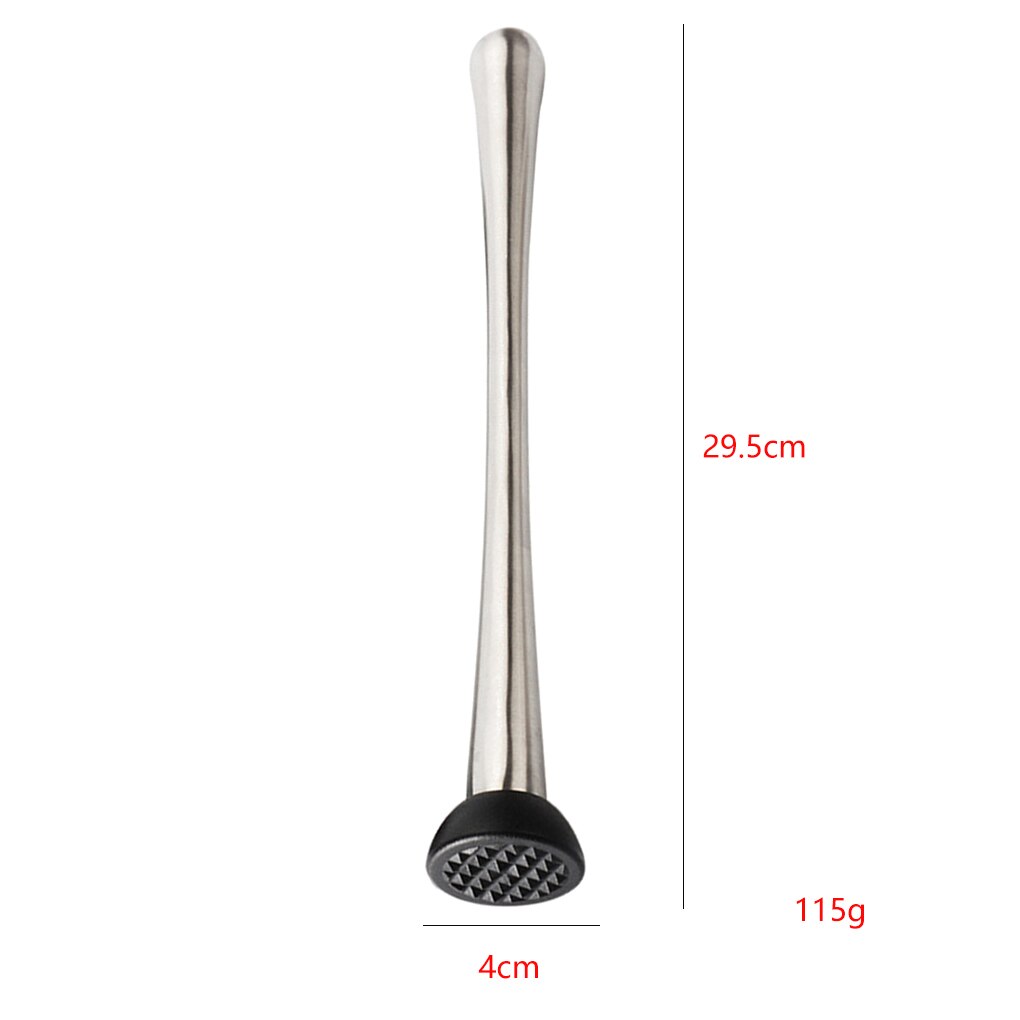 Muddler de cóctel de acero inoxidable, mezclador de Bar, utensilios de Bar, accesorios para cóctel, DIY, Muddler de jugo de fruta, barra de hielo triturado: 29.5cm