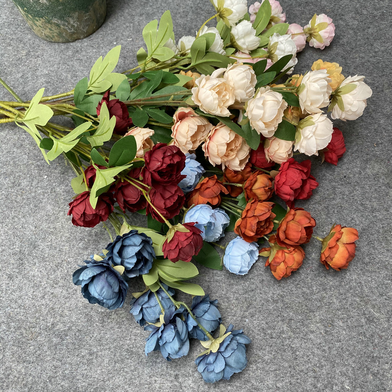 7heads/branch mini peony aritificial flower