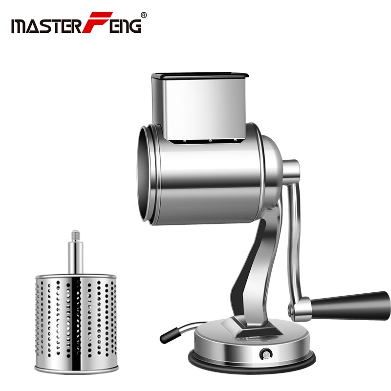 Rotary Cheese Grater Food Mills With Suction Base Cup & 1 Drum Blade for Cheese Grating and Nut Grinder: Suction Base