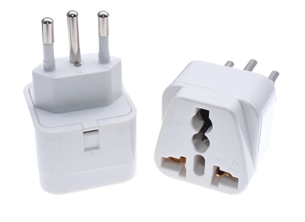 3pin Brazilian AC Power Plug UK/US/EU To Brazil Brasil Socket Travel Power Adapter 3 Pin Type N Plug Converter for Home Travel