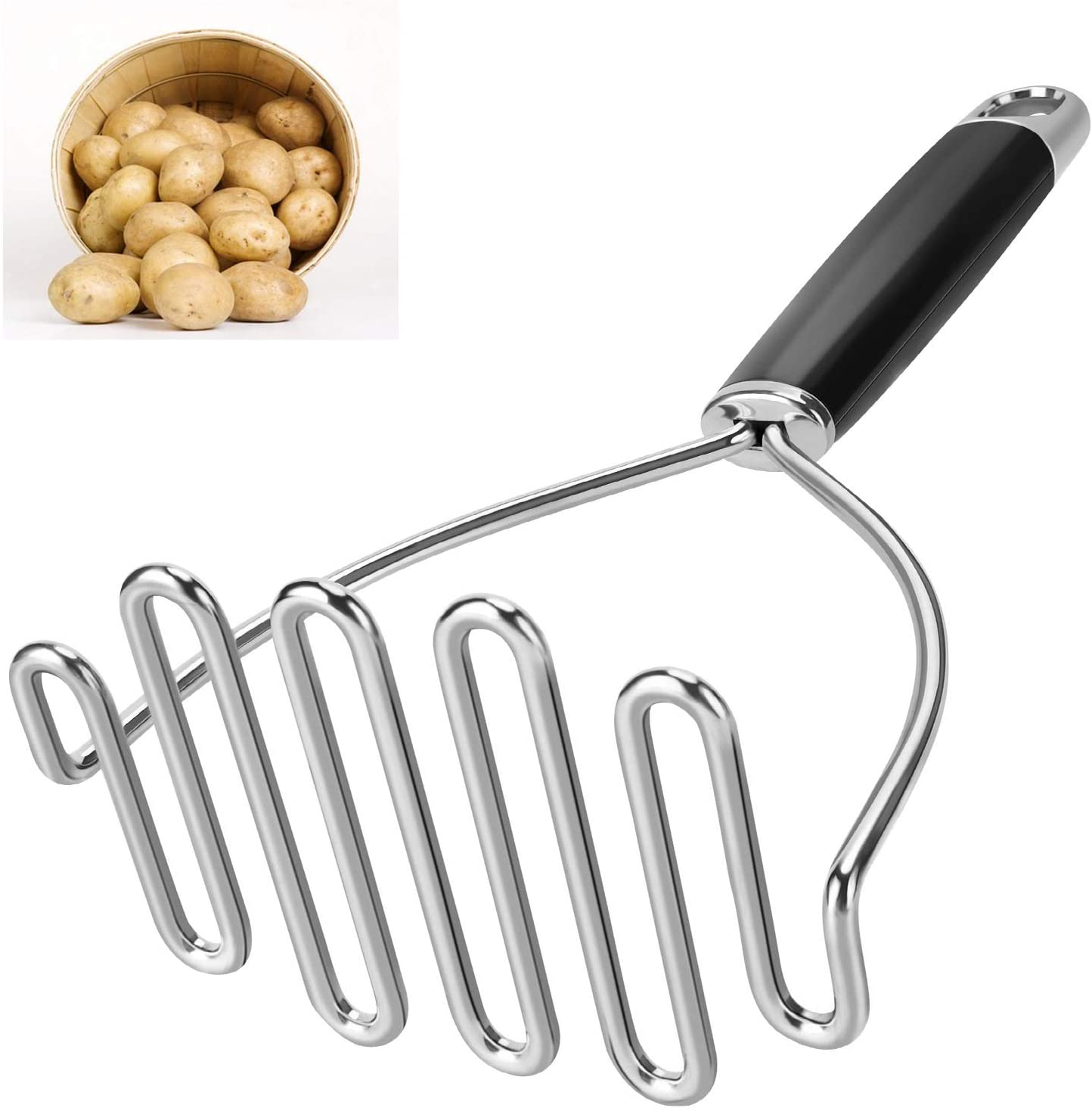 Machacador de patatas en forma de onda de acero inoxidable, herramienta de cocina, cortador de frutas y verduras, triturador, utensilios de cocina para restaurante
