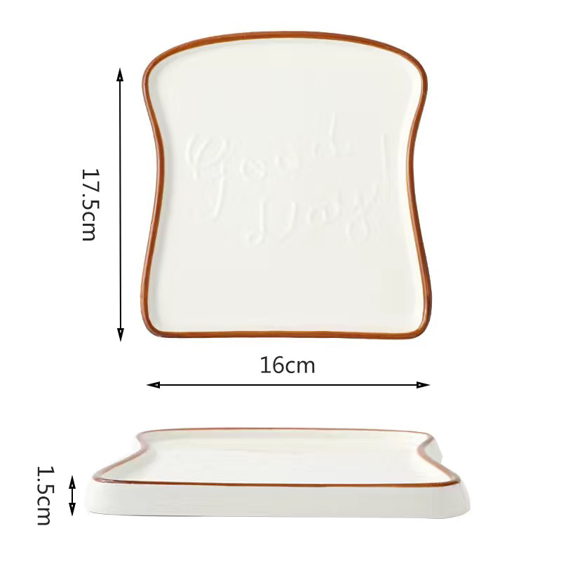 Toast Bread Shaped Plato Ceramica Cute Flower Shape Salad Dessert Snack Sushi Plates Dinner Butter Baker Dishes: B