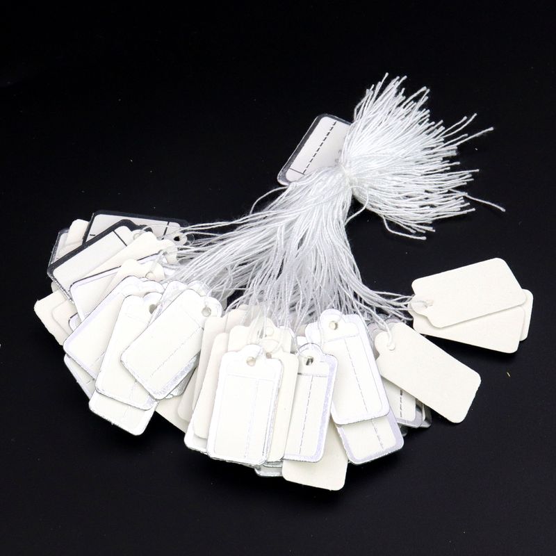 100 pezzi di cartellini dei prezzi rettangolari con etichetta di carta in corda per carte regalo di gioielli accessori da forno fai da te fatti a mano tutto'ingrosso: Argento