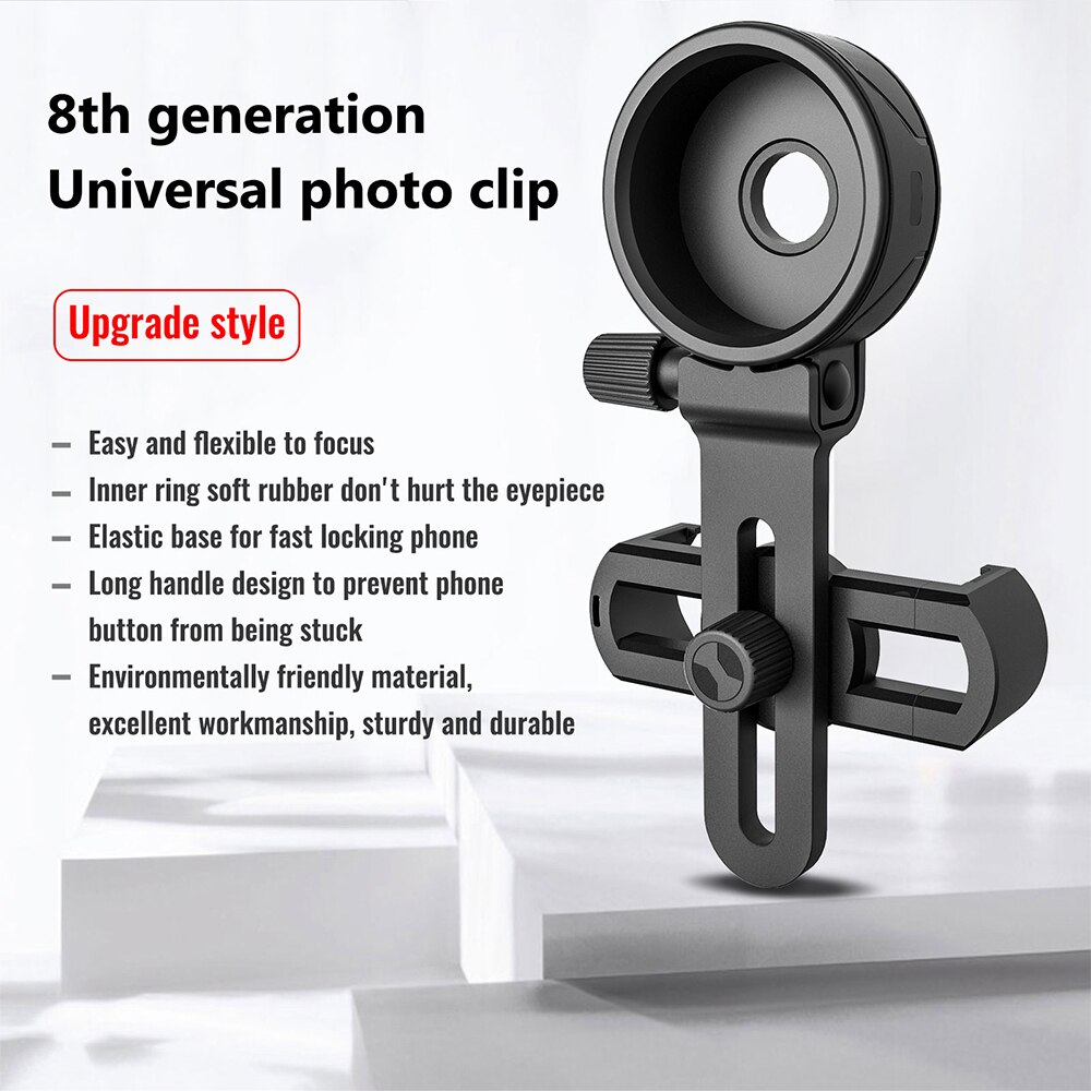 Universal Phone Clip Quick Mount Phone Holder Phone Adapter Mount with Adjustable Clip for Telescope Compatible with Most Phone