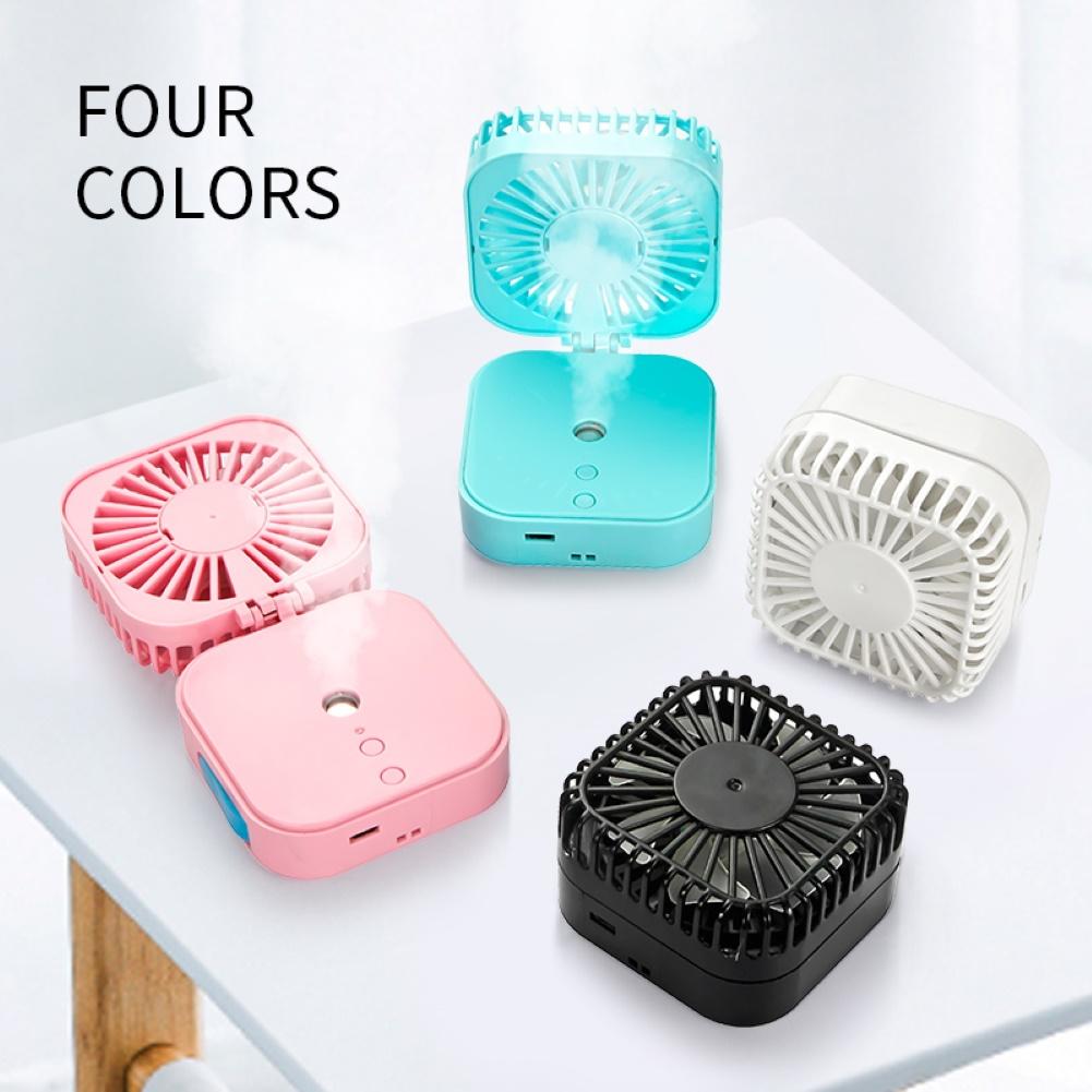 Opvouwbare Usb Opladen Kleurrijke Led Mini Waterkoeling Mist Diffuser Fan Cooler Mini Usb Fan Bureau Fans Mini Ventilator Voor kantoor