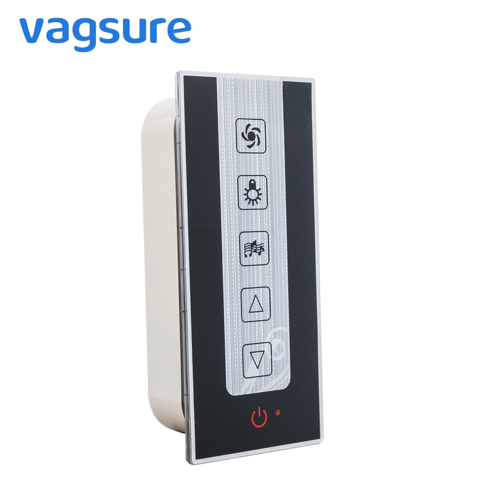 Vagsure 1pcs FM Radio Vent Fan Speaker Lamp Controller LCD Display Induction Shower Control for Shower Cabin Accessory Enclosure