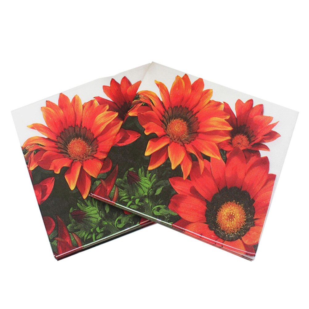 20 stuks/pak met bloementhema, papieren servetten, tissue servetten, decoupagedecoratie, feestelijke feestbenodigdheden: 16