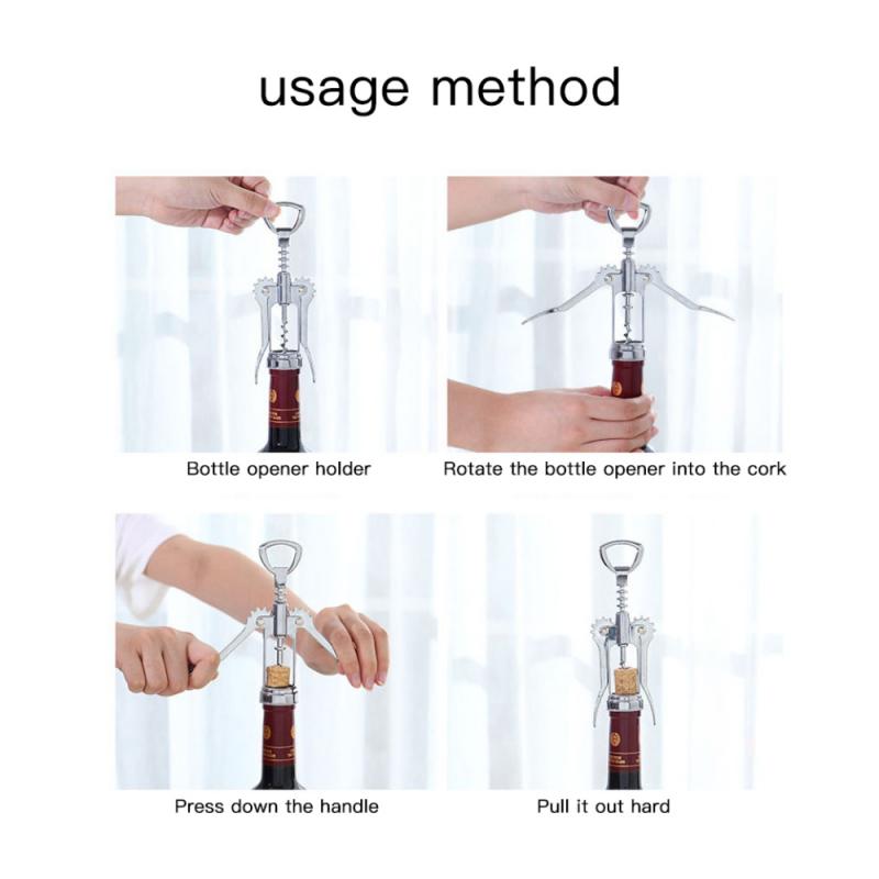 Kitchen Tools Beer Bottle Opener Gadget Wine Accessories Metal Wine Corkscrew Waiter Bottle Beer Cap Ope Wing Style Corkscrew