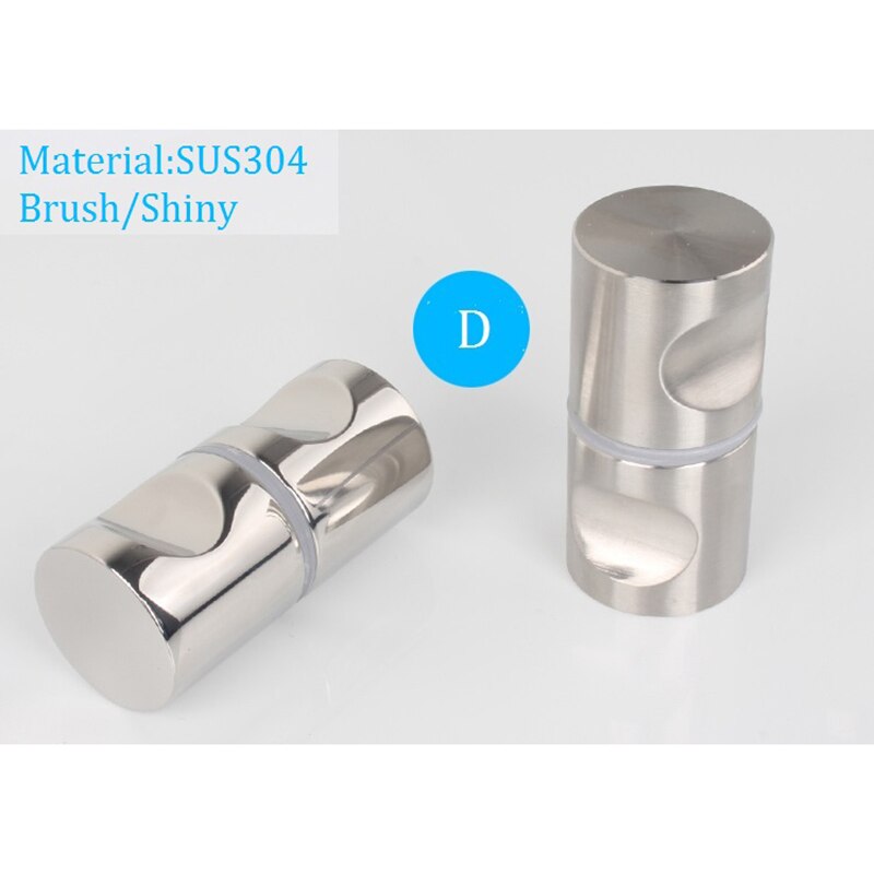 2Pcs Solid Glass Door Knob Pull Handle Shower Box Siding Glass Door