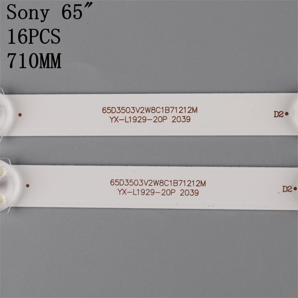 16 stk. led -baggrundsbelysningsstrimmel 8 lampe til sony 65 "tv cx -65 s 03 e 01 kdl -65 w 855c kdl -65 w 857c kdl -65 w 859c 650 tv 02 v3 t650 hvf 05.1 t650 hvf 0