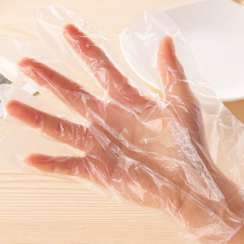 100 unids/set de plástico de alimentos guantes desechables para restaurante Cocina Barbacoa respetuoso del medio ambiente de comida guantes vegetal de la fruta de guantes