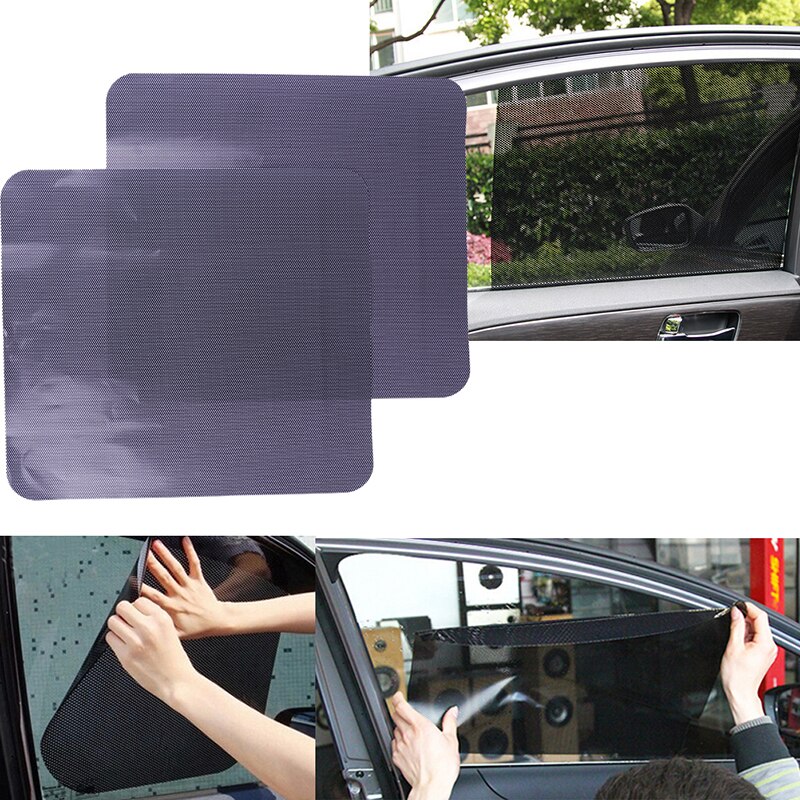 Lot De 2 Autocollants Anti-pluie Pour Rétroviseurs Avec Miroir Angle Mort 360° - Verre + ABS Noir - Élargit La Visibilité