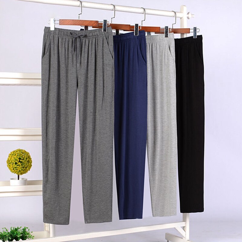 Men's Cotton Knit Jogger Pants Sleep Pants Bottoms with Drawstring Sweatpants with Pockets