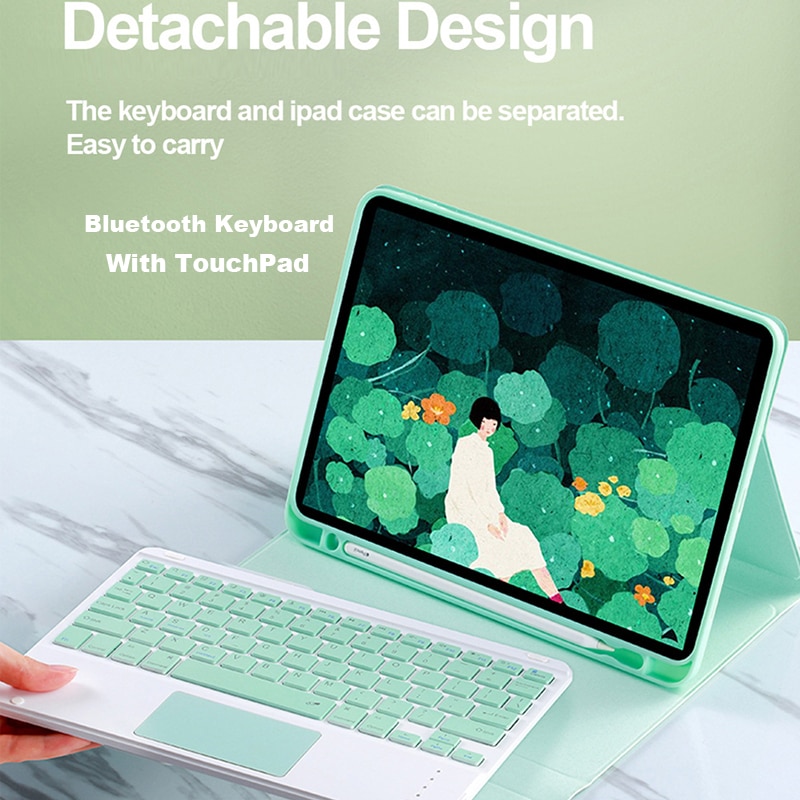 Generatie Magic Bluetooth Toetsenbord Met Touchpad Tablet Case Voor Apple Ipad Air Pro 10.5 10.2 Doek Lederen Tab Case