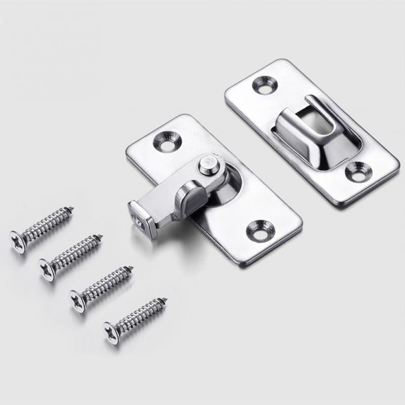 Latch Chain Clasp Button Shift Push Pull Hotel 90 Degree Stainless Steel Cabinet Security Tools Door Lock Home Sliding