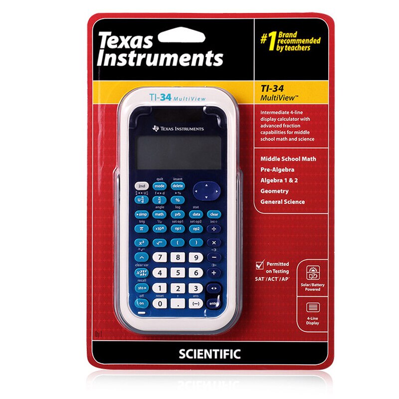 Een Stuk Texas Instruments TI 34 Multiview student test examen gewijd wetenschappelijke rekenmachine