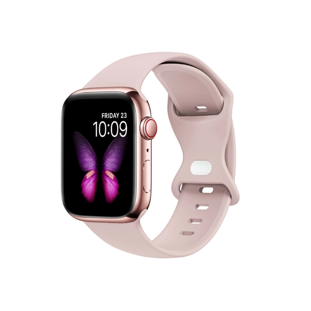 Siliconen lus Voor Apple Horloge band vrouwen voor iwatch 10/9/7/38mm 40mm 41mm 42mm 44mm 45mm 46mm Band: Roze / 15Mm