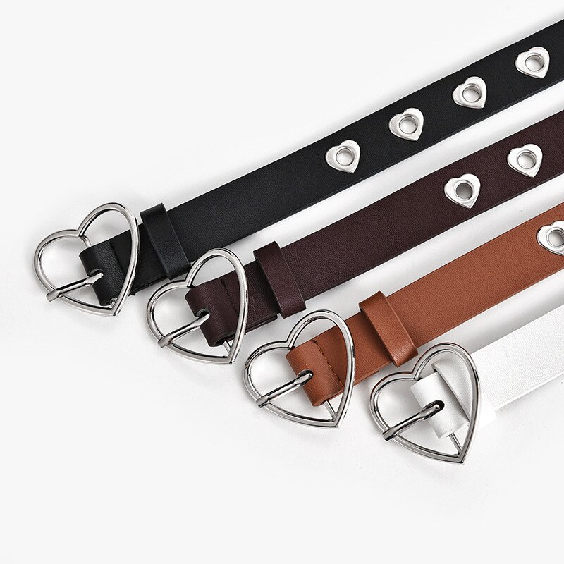 Cinturones de cadena Punk para mujer, banda para vaqueros con ojales con doble fila ajustable, cinturones decorativos