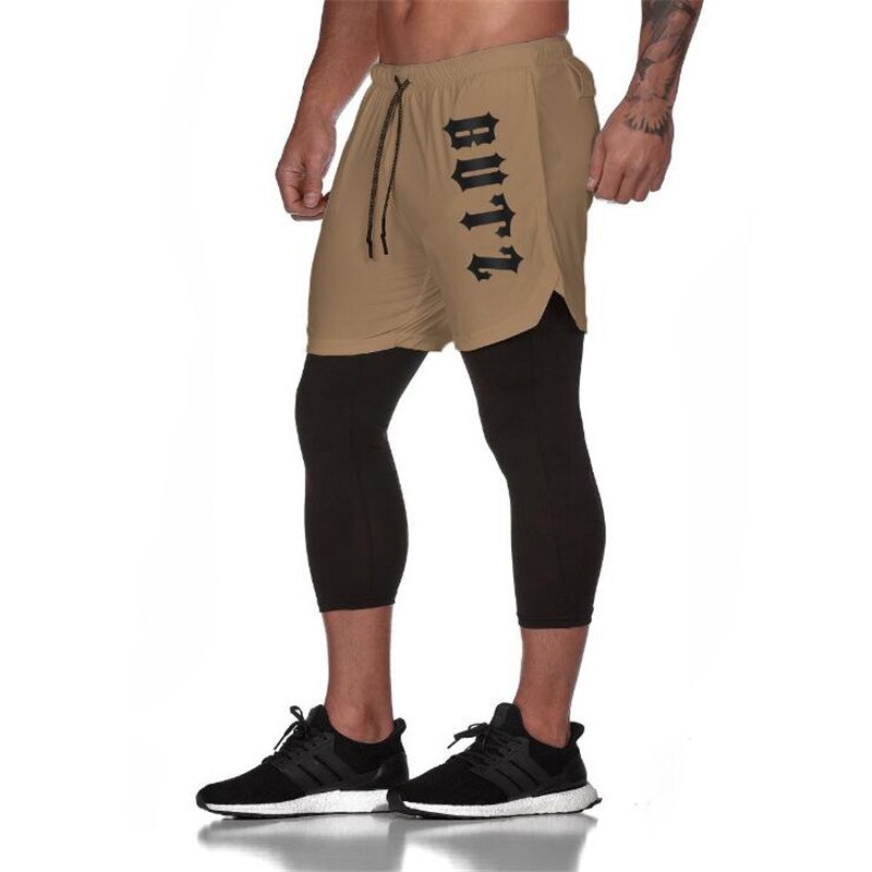 Streetwear Mode Broek Zomer Mannen Fitness Broek Jogger Joggingbroek Fitness Bodybuilding Sportkleding: L / champagne